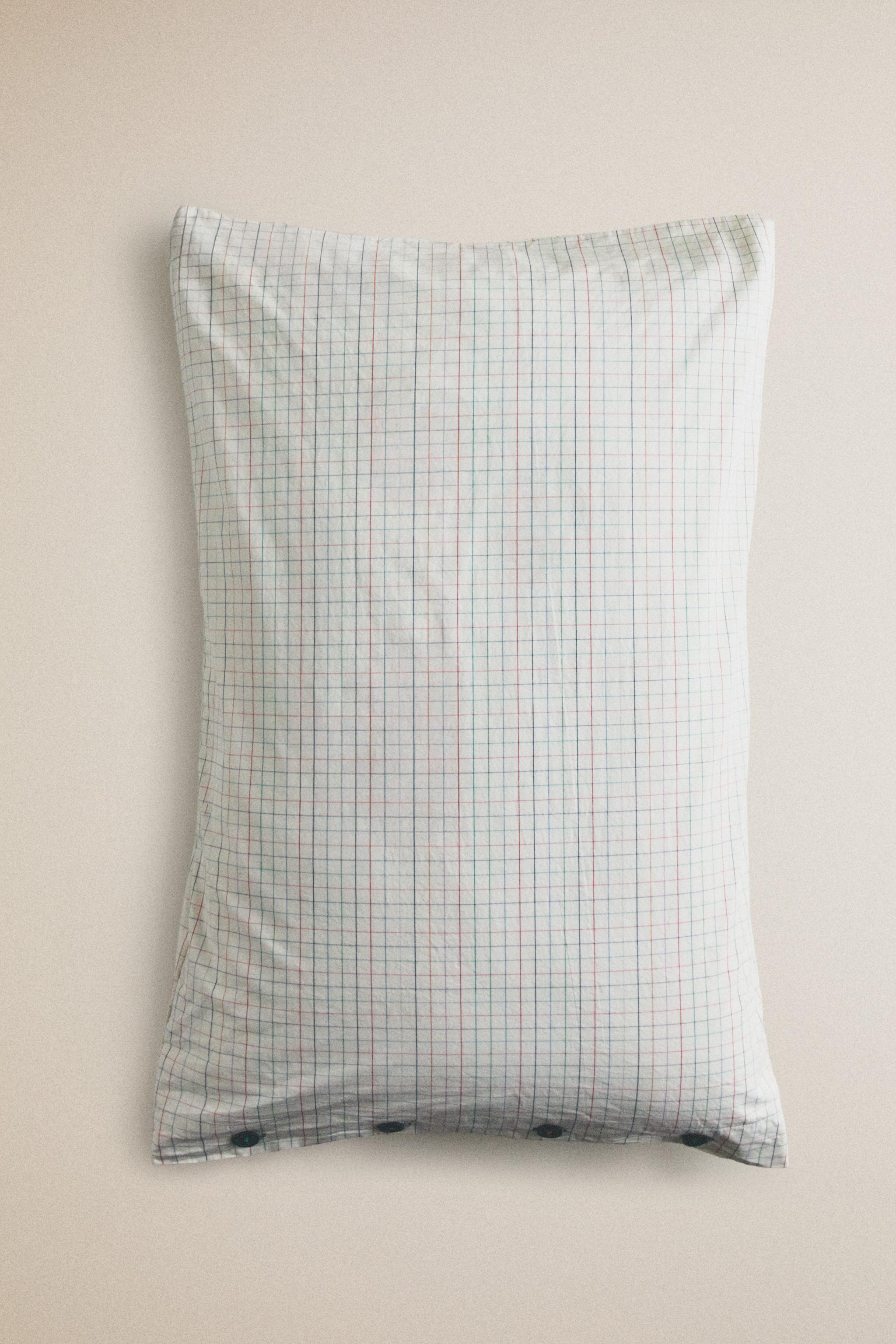 TAIE D’OREILLER ENFANT COTON CARREAUX